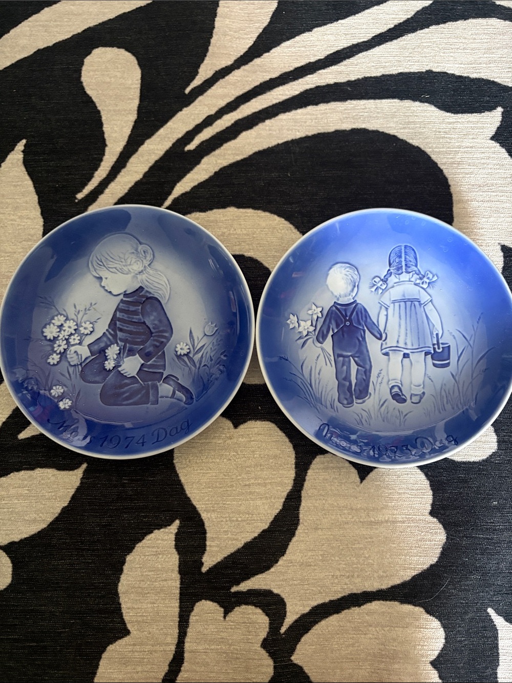 Denmark 4th Edition Blue and White Collector Plate Set- Children Motif